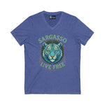 V-Neck Tee - Sargasso White Tiger Print