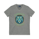 V-Neck Tee - Sargasso White Tiger Print