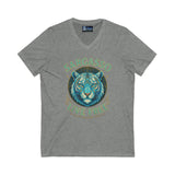 V-Neck Tee - Sargasso White Tiger Print