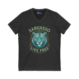 V-Neck Tee - Sargasso White Tiger Print