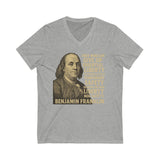 V-Neck Tee Benjamin Franklin Women Portrait Shirt
