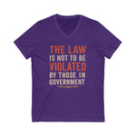 V-Neck Tee - No Government Violation Print