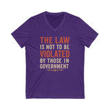 V-Neck Tee - No Government Violation Print