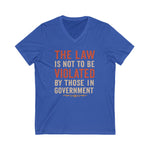V-Neck Tee - No Government Violation Print