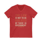 V-Neck Tee - No Government Violation Print