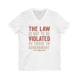V-Neck Tee - No Government Violation Print