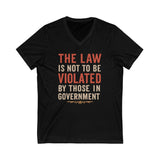 V-Neck Tee - No Government Violation Print