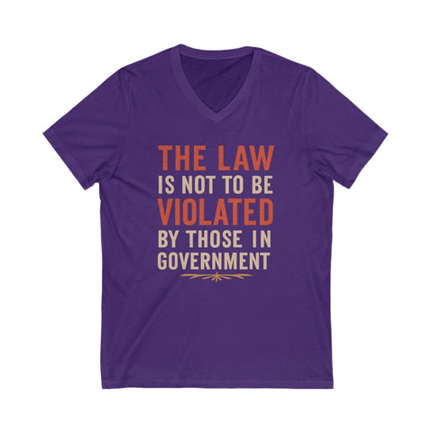 V-Neck Tee - No Government Violation Print