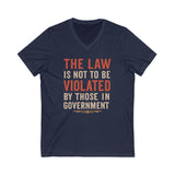 V-Neck Tee - No Government Violation Print