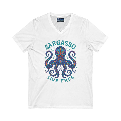 V-Neck Tee - Sargasso Octopus Design