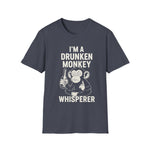 T-Shirt Drunken Monkey Whisperer Funny Graphic Tee