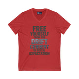 V-Neck Tee - 'Free Your Self' Design