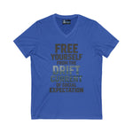 V-Neck Tee - 'Free Your Self' Design