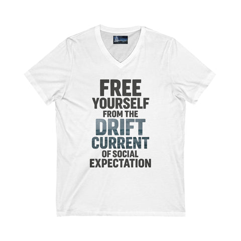V-Neck Tee - 'Free Your Self' Design