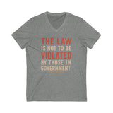 V-Neck Tee - No Government Violation Print