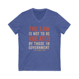 V-Neck Tee - No Government Violation Print