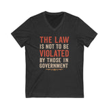 V-Neck Tee - No Government Violation Print