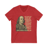 V-Neck Tee Benjamin Franklin Women Portrait Shirt