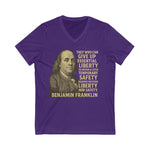 V-Neck Tee Benjamin Franklin Women Portrait Shirt