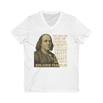 V-Neck Tee Benjamin Franklin Women Portrait Shirt