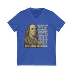 V-Neck Tee Benjamin Franklin Women Portrait Shirt
