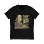 V-Neck Tee Benjamin Franklin Women Portrait Shirt