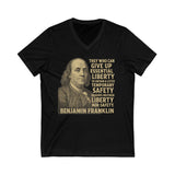 V-Neck Tee Benjamin Franklin Women Portrait Shirt