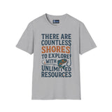 Exploration Unisex T-Shirt - Countless Shores Design