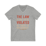 V-Neck Tee - No Government Violation Print