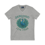V-Neck Tee - Sargasso Blue Emerald Peacock Design