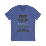 V-Neck Tee - 'Free Your Self' Design