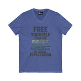 V-Neck Tee - 'Free Your Self' Design
