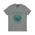 V-Neck Tee - Sargasso Blue Emerald Peacock Design