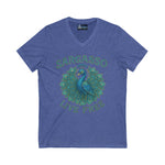 V-Neck Tee - Sargasso Blue Emerald Peacock Design