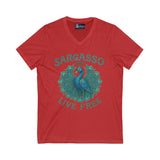 V-Neck Tee - Sargasso Blue Emerald Peacock Design
