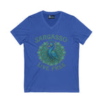 V-Neck Tee - Sargasso Blue Emerald Peacock Design