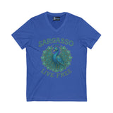 V-Neck Tee - Sargasso Blue Emerald Peacock Design