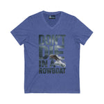 T-Shirt - 'Don't Die in a Rowboat' Unisex Jersey Short Sleeve V-Neck Tee