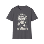 T-Shirt Drunken Monkey Whisperer Funny Graphic Tee