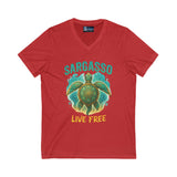 V-Neck Tee - Sargasso Turtle Print