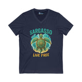 V-Neck Tee - Sargasso Turtle Print