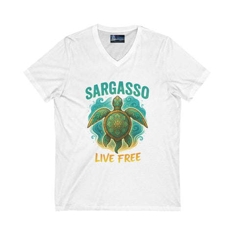 V-Neck Tee - Sargasso Turtle Print