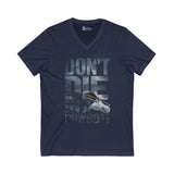 T-Shirt - 'Don't Die in a Rowboat' Unisex Jersey Short Sleeve V-Neck Tee