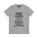 V-Neck Tee - 'Free Your Self' Design