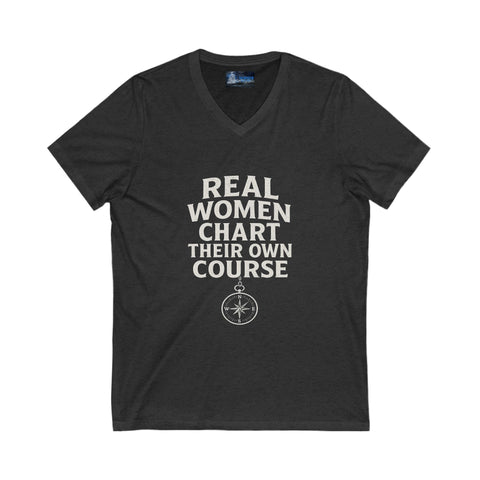 V-Neck Tee Real Women Graphic Print Shirt