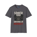 Graphic Tee Unisex Softstyle T-Shirt - Sober Your Drunken Monkey Design