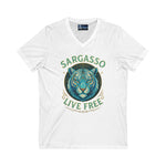 V-Neck Tee - Sargasso White Tiger Print