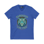 V-Neck Tee - Sargasso White Tiger Print