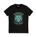 V-Neck Tee - Sargasso White Tiger Print