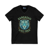 V-Neck Tee - Sargasso White Tiger Print